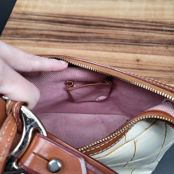 Dooney & Bourke Vintage Croc-Embossed Leather Shoulder Bag, 12×9×5.5 - Picture 12 of 15